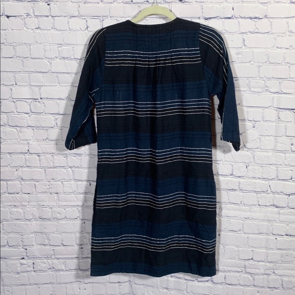Ace & Jig Women Striped 3/4 Sleeve Shift Dress Navy White Size S Casual - Picture 7 of 7